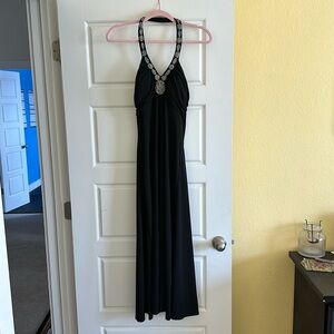 Tea length halter neck dress
